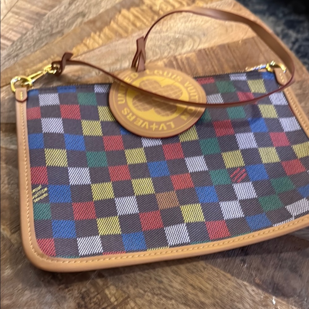 Multicolor Checkered Tote Bag - Picture 3 of 3